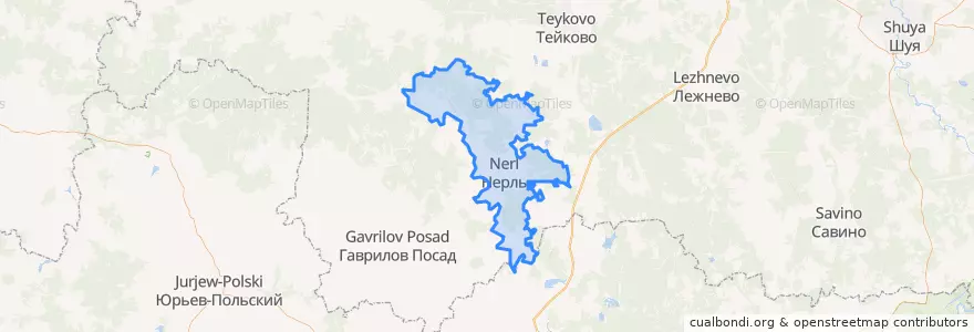 Mapa de ubicacion de Нерльское городское поселение.