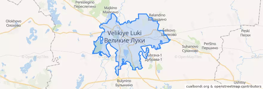 Mapa de ubicacion de городской округ Великие Луки.
