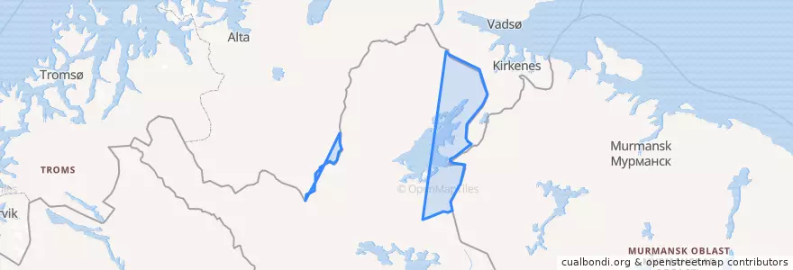Mapa de ubicacion de Inari.