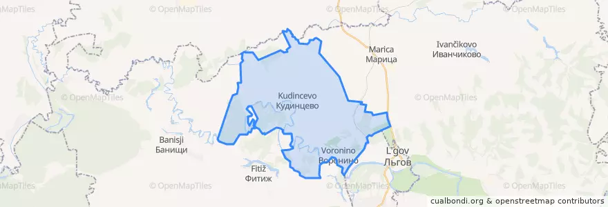 Mapa de ubicacion de Кудинцевский сельсовет.