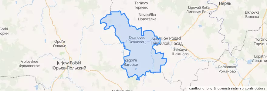 Mapa de ubicacion de Осановецкое сельское поселение.