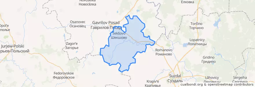 Mapa de ubicacion de Шекшовское сельское поселение.