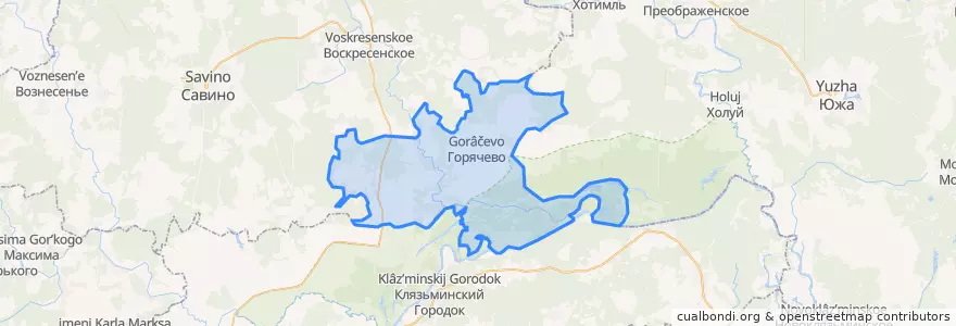 Mapa de ubicacion de Горячевское сельское поселение.