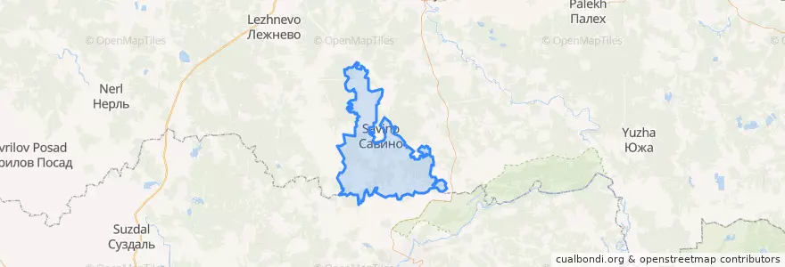 Mapa de ubicacion de Савинское сельское поселение.