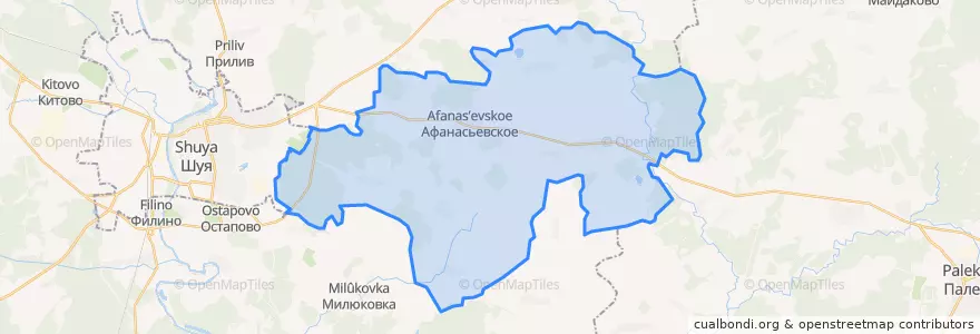 Mapa de ubicacion de Афанасьевское сельское поселение.