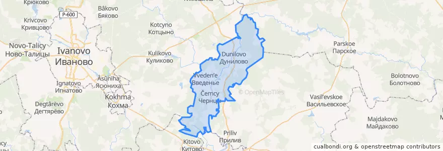 Mapa de ubicacion de Введенское сельское поселение.