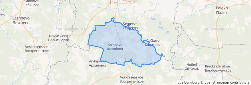 Mapa de ubicacion de Колобовское городское поселение.