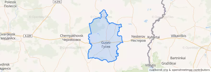 Mapa de ubicacion de Гусевский городской округ.