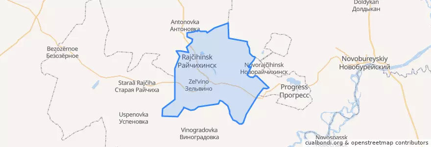Mapa de ubicacion de городской округ Райчихинск.