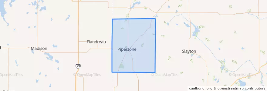 Mapa de ubicacion de Pipestone County.