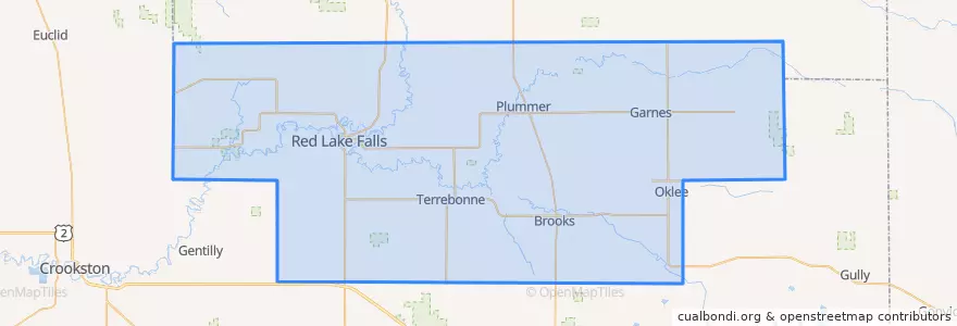 Mapa de ubicacion de Red Lake County.