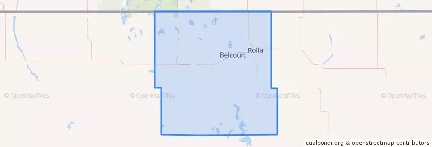 Mapa de ubicacion de Rolette County.