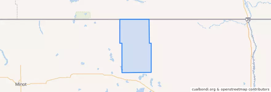 Mapa de ubicacion de Towner County.