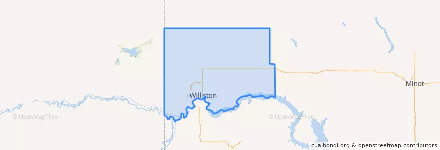 Mapa de ubicacion de Williams County.