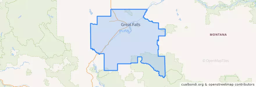 Mapa de ubicacion de Cascade County.