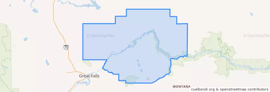 Mapa de ubicacion de Chouteau County.