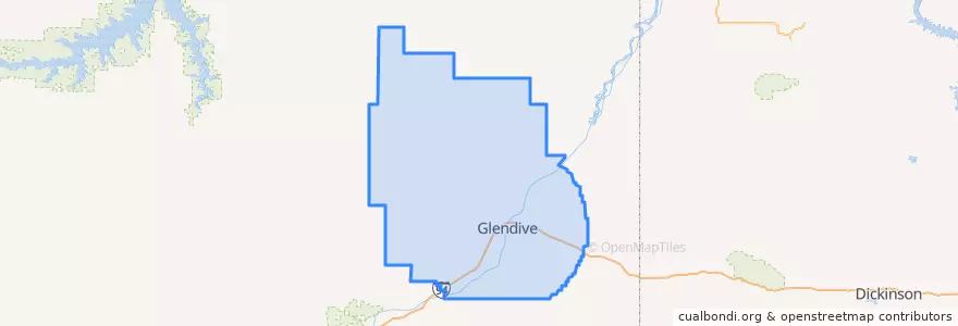 Mapa de ubicacion de Dawson County.