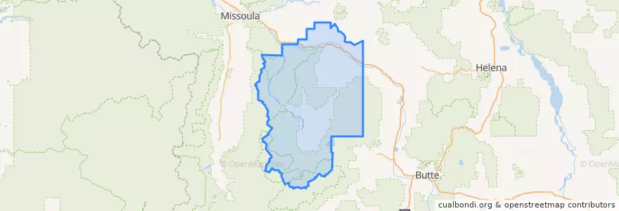 Mapa de ubicacion de Granite County.