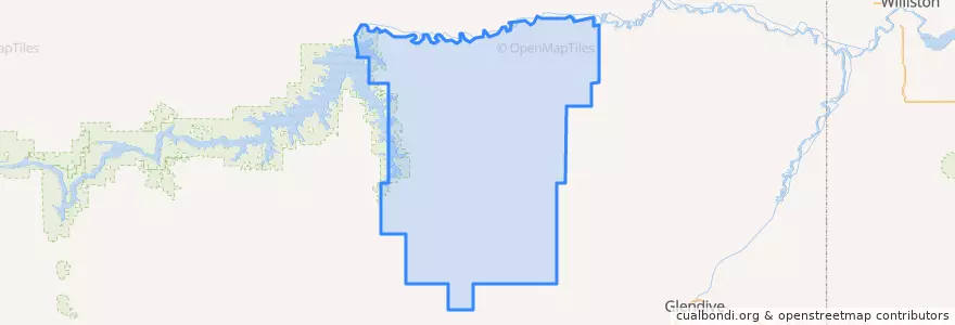 Mapa de ubicacion de McCone County.