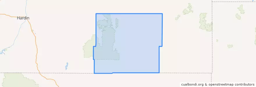 Mapa de ubicacion de Powder River County.