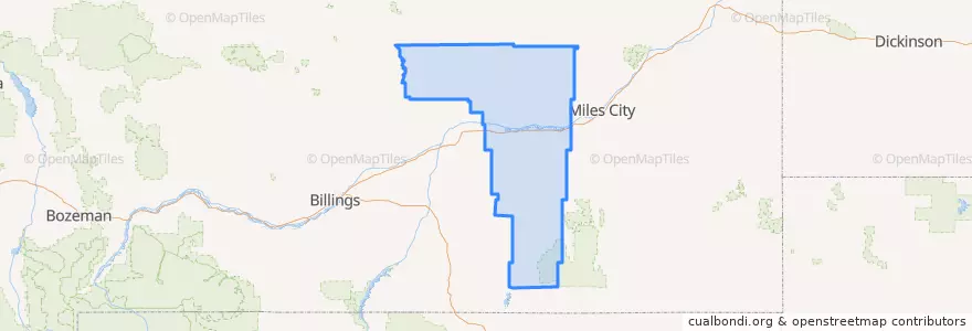 Mapa de ubicacion de Rosebud County.