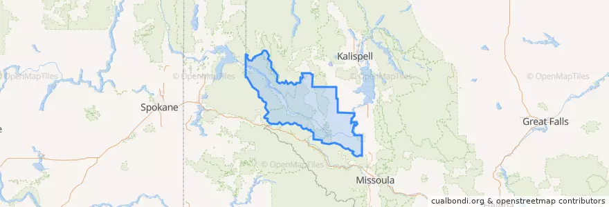 Mapa de ubicacion de Sanders County.