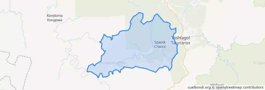 Mapa de ubicacion de Спасское городское поселение.