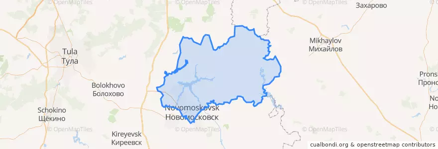 Mapa de ubicacion de городской округ Новомосковск.