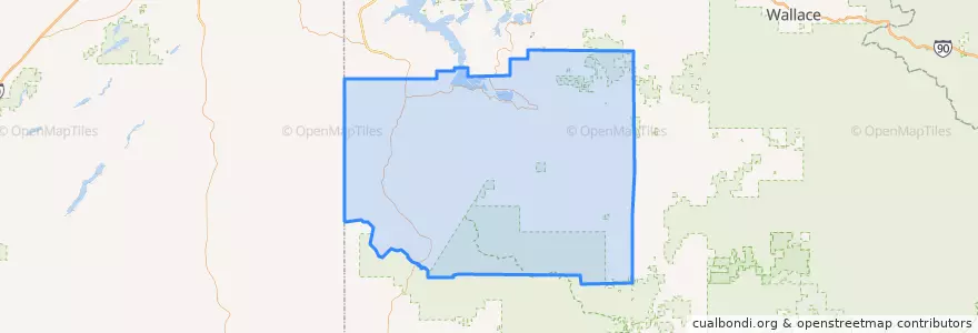 Mapa de ubicacion de Benewah County.
