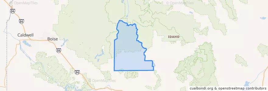 Mapa de ubicacion de Camas County.