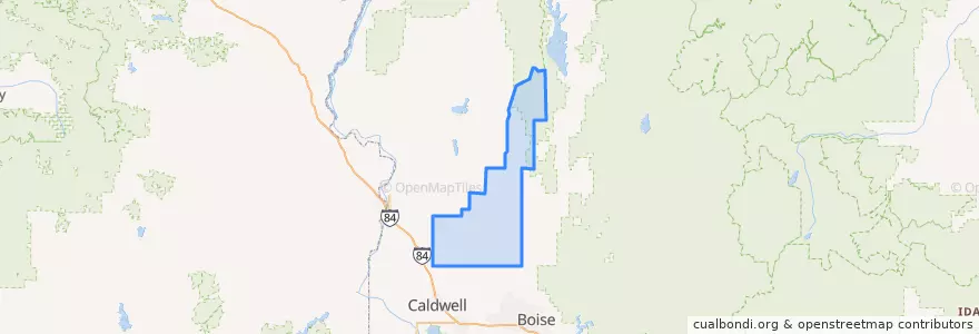Mapa de ubicacion de Gem County.