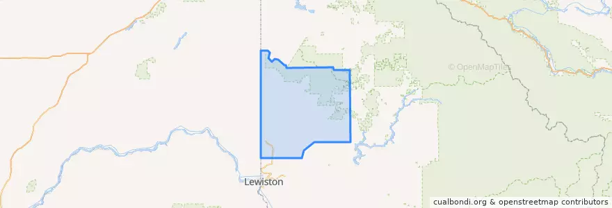 Mapa de ubicacion de Latah County.