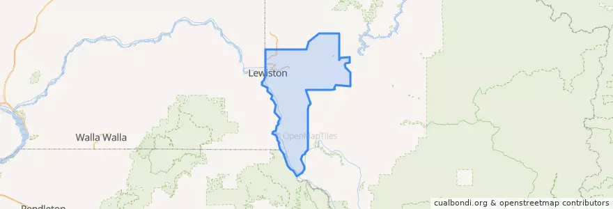 Mapa de ubicacion de Nez Perce County.