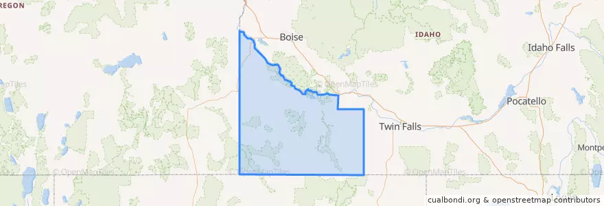 Mapa de ubicacion de Owyhee County.