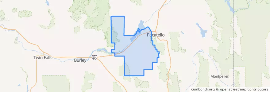 Mapa de ubicacion de Power County.