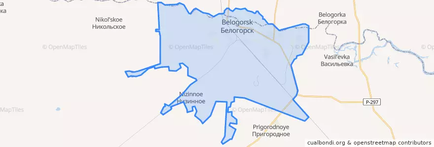 Mapa de ubicacion de городской округ Белогорск.