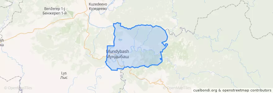 Mapa de ubicacion de Мундыбашское городское поселение.