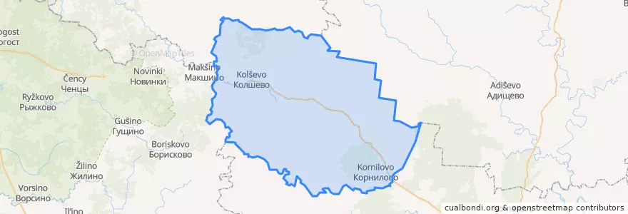 Mapa de ubicacion de Дмитриевское сельское поселение.