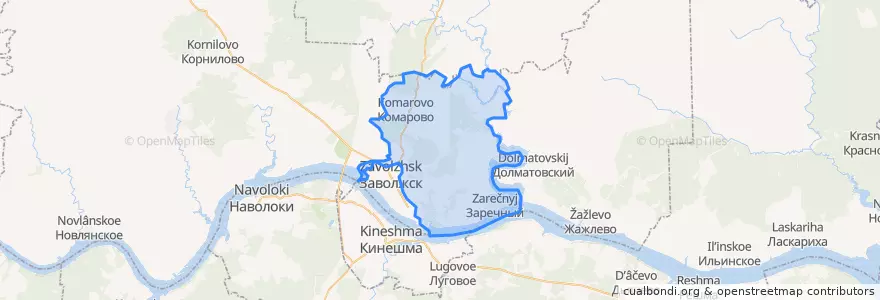 Mapa de ubicacion de Междуреченское сельское поселение.