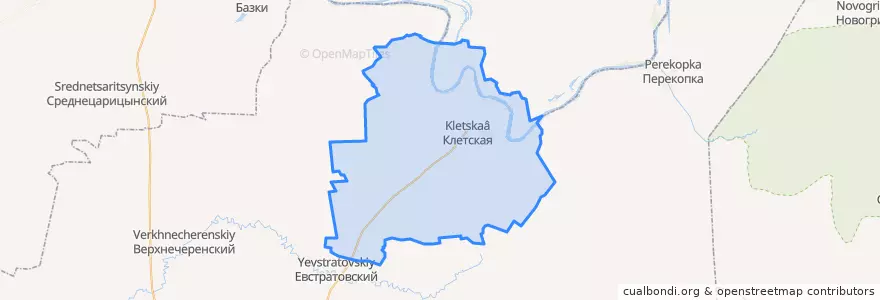 Mapa de ubicacion de Клетское сельское поселение.