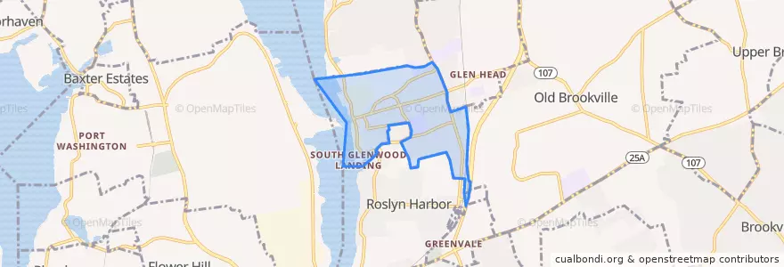 Mapa de ubicacion de Glenwood Landing.