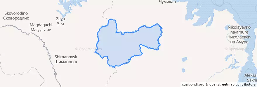 Mapa de ubicacion de Селемджинский район.