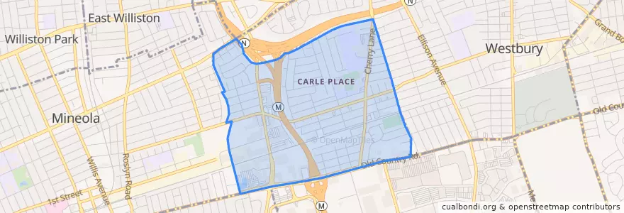 Mapa de ubicacion de Carle Place.