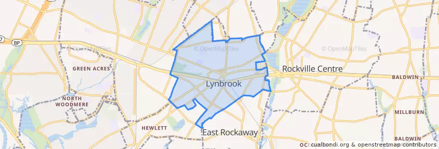 Mapa de ubicacion de Lynbrook.