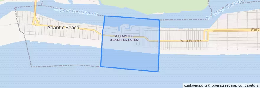 Mapa de ubicacion de East Atlantic Beach.