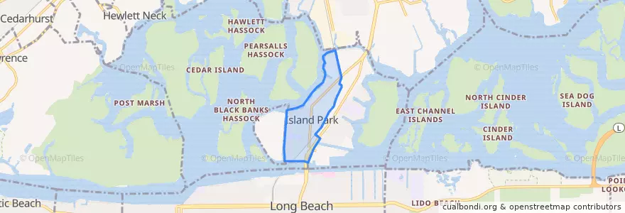 Mapa de ubicacion de Island Park.