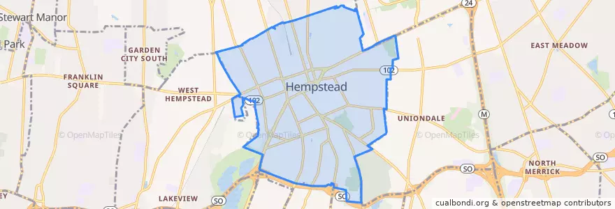 Mapa de ubicacion de Hempstead.