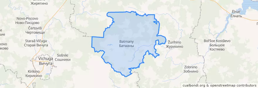 Mapa de ubicacion de Батмановское сельское поселение.
