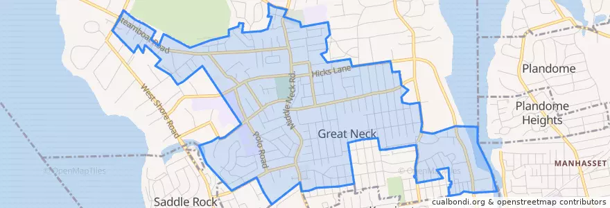 Mapa de ubicacion de Great Neck.