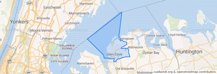 Mapa de ubicacion de Glen Cove.